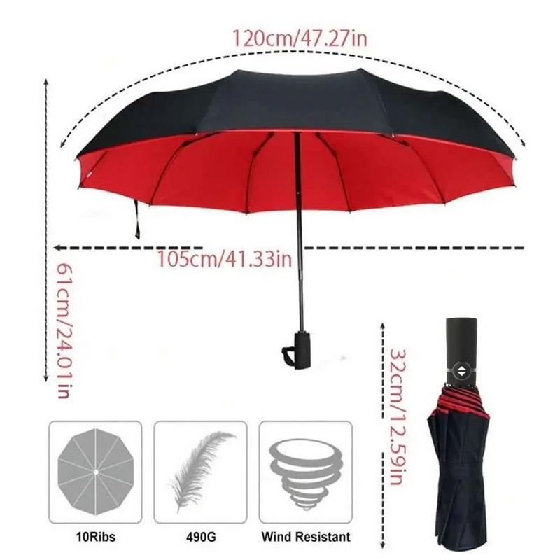 Portable  Rainproof Folding Umbrella, Travel Essentials Automatic Double Layer Large Sunscreen Umbrella, Simple Trendy Automatic Umbrellas, Foldable Rain & Sun Umbrella for Outdoor, Gift for Summer