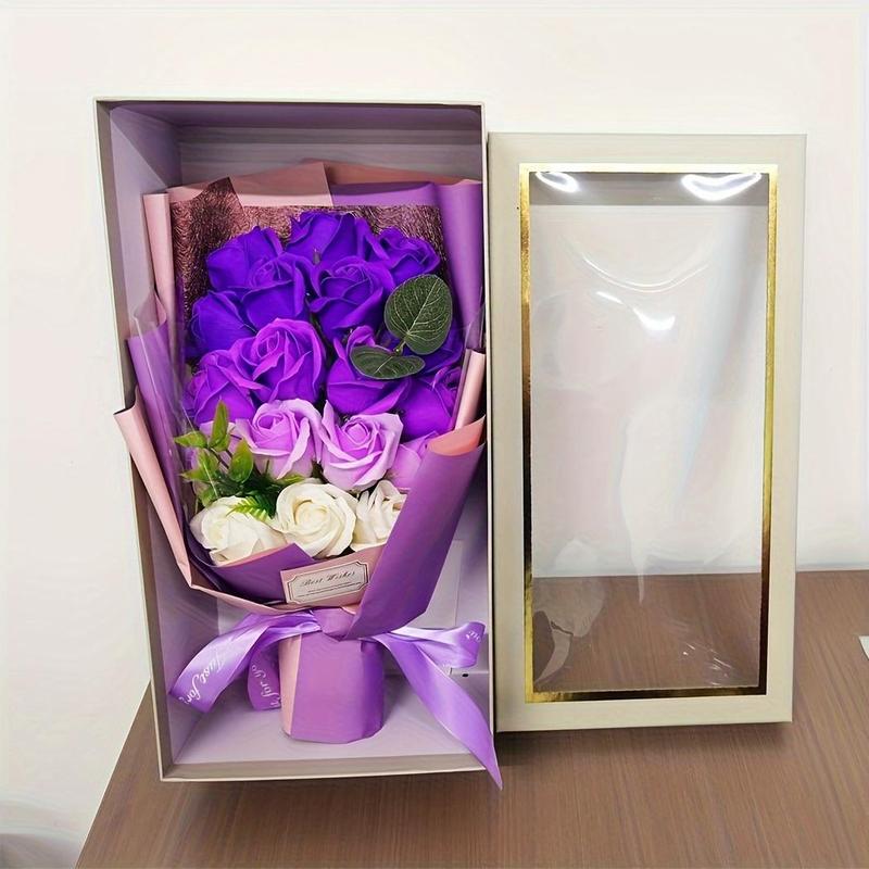 Artificial Rose Gift, 1 Box 18 Flowers Creative Birthday Gift, Gift Flower for Girlfriend, Party Gift, Festive & Party Supplies