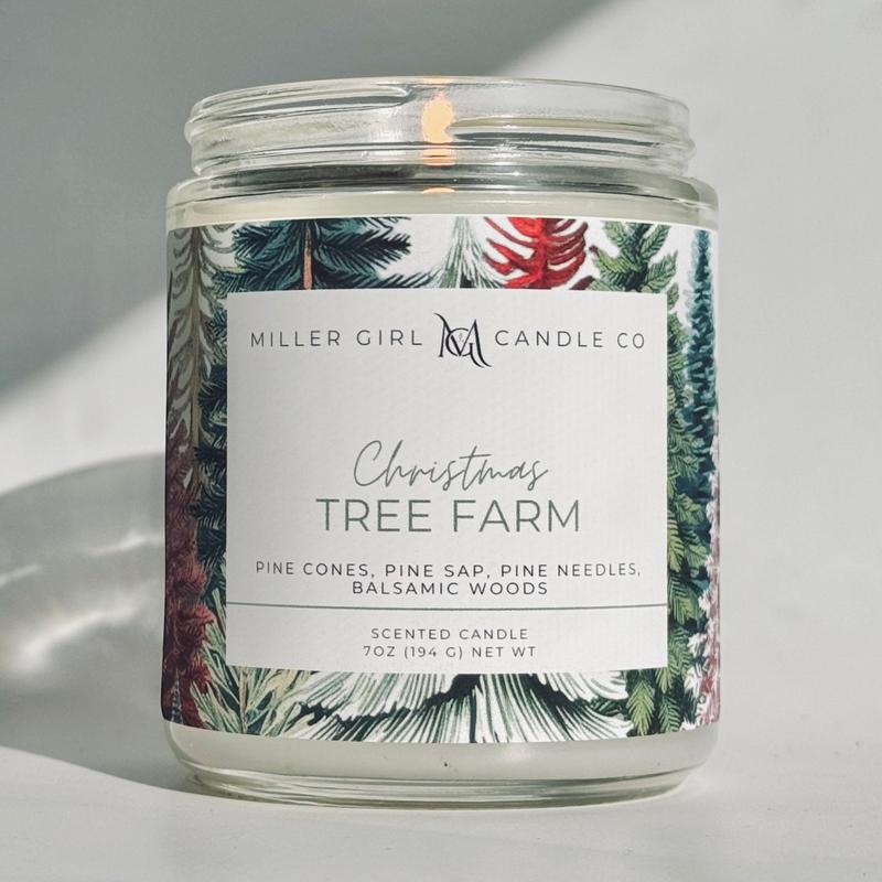 Christmas Tree Farm | Candles + Wax Melts | Winter Scents | 3 sizes | 60+ Hour Burn Time | Soy Blend | Scented Candles + Melts