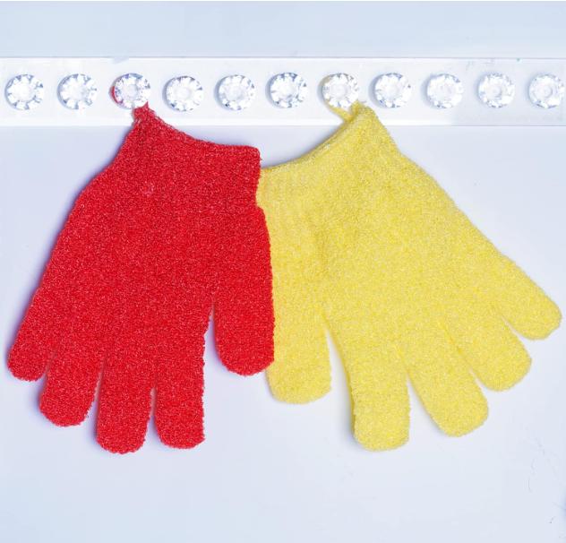 4 Pairs Bath Exfoliating Gloves Scrub, Double Sided Bath Mitts Scrubs for Shower, Exfoliating Shower Mitt Body Scrubber Glove