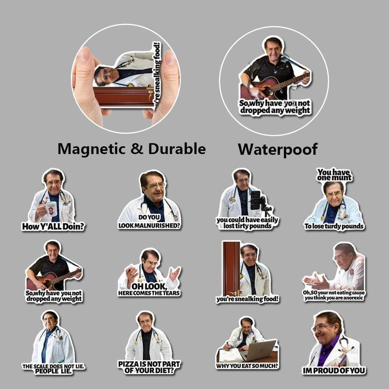 Dr. Nowzaradan Fridge Magnet, 12pcs set Funny Doctor Pattern Magnetic Fridge Sticker, Decorative Sticker for Home Kitchen Office