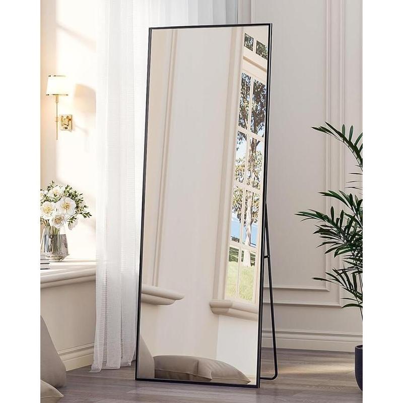 Floor Standing Mirror, Wall Mirror with Stand Aluminum Alloy Thin Frame，Full Length Mirror Wall Mirror 64