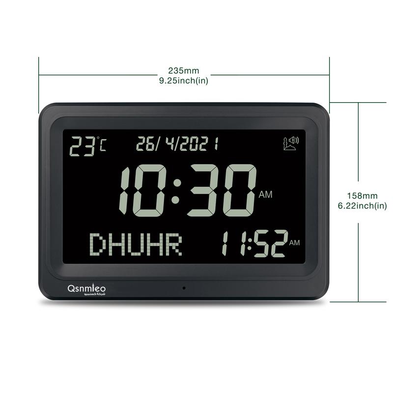 Azan Clock for USA-Automatic Worldwide Digital 8 Azan Prayer Sounds Islamic Wall and Desk Clock