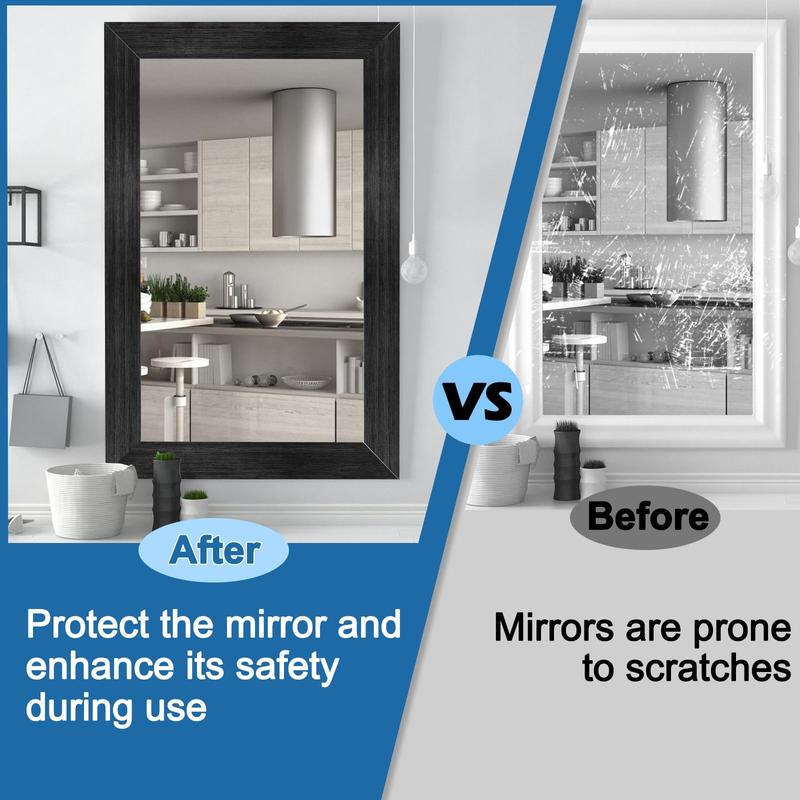 32.8FT Mirror Frame Border,Mirror Border Peel and Stick,Bathroom Wood Waterproof Removable Mirror Tape Border with Scraper and Craft Knife,Household Mirror Trim