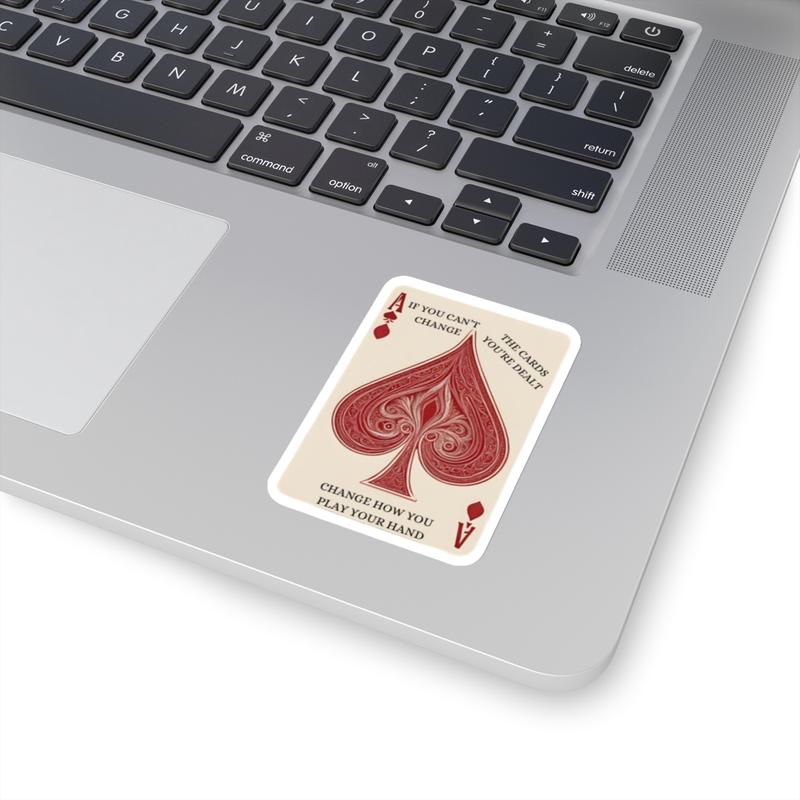 Ace of Spades Inspirational Kiss-Cut Glossy Stickers. Decor for Laptops, Water Bottles, Notebooks etc. or as a Unique Gift