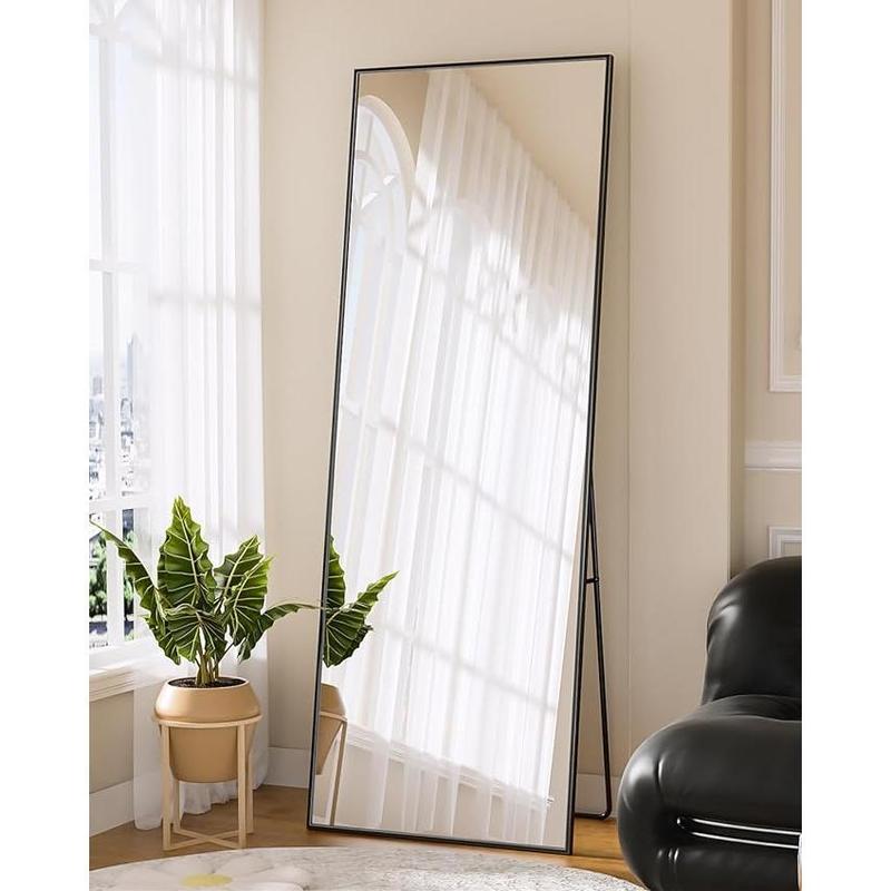 Floor Standing Mirror, Wall Mirror with Stand Aluminum Alloy Thin Frame，Full Length Mirror Wall Mirror 64