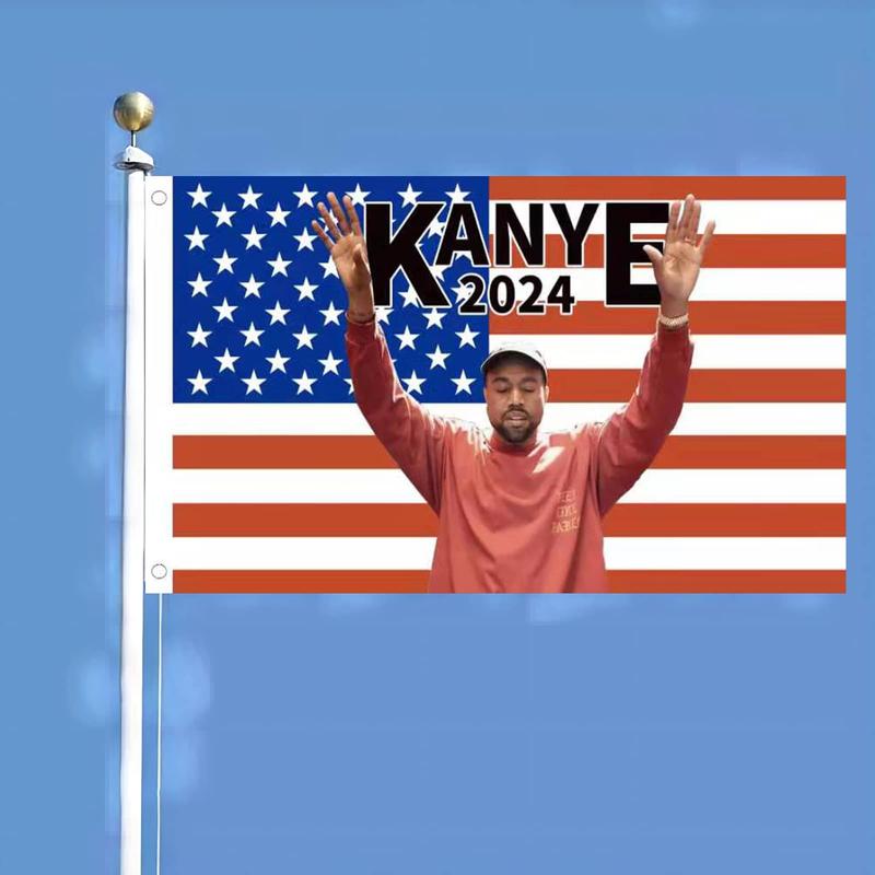 Kanye 2024 Flag West Tapestry 3x5 Ft Outdoor Indoor,American Flags for room wall,Cool dorm flag with Brass Grommets Vivid Color and Fade Proof Decor