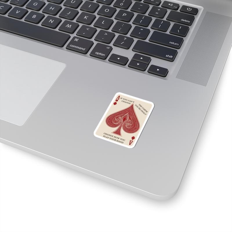 Ace of Spades Inspirational Kiss-Cut Glossy Stickers. Decor for Laptops, Water Bottles, Notebooks etc. or as a Unique Gift