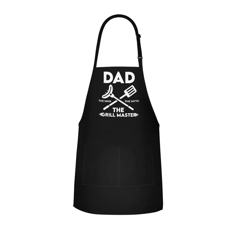 APRON DADDY Chef Apron - Dad The Man The Myth The Grill Master - Funny Dad Apron