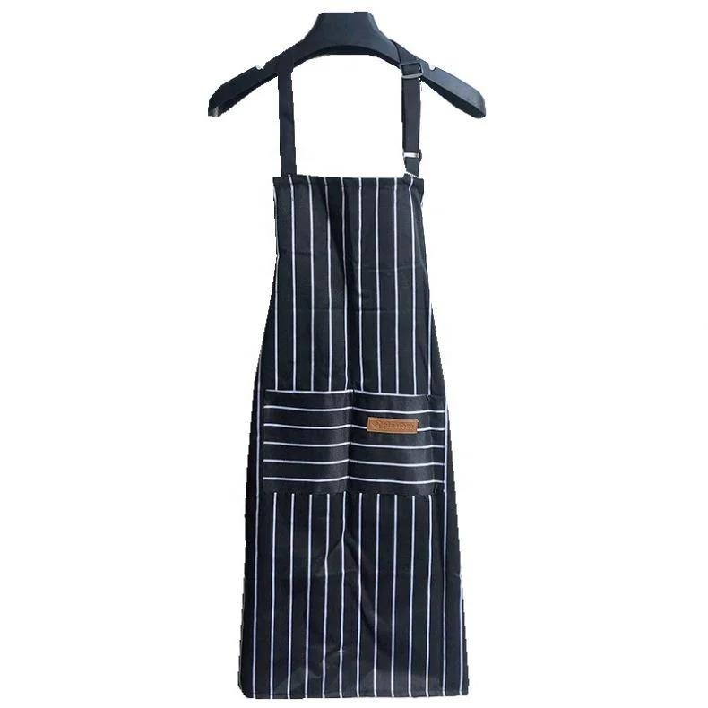 New Arrival Kitchen Custom Logo Adjustable Cooking Apron Chef Apron with 2 Pockets for Men and Women