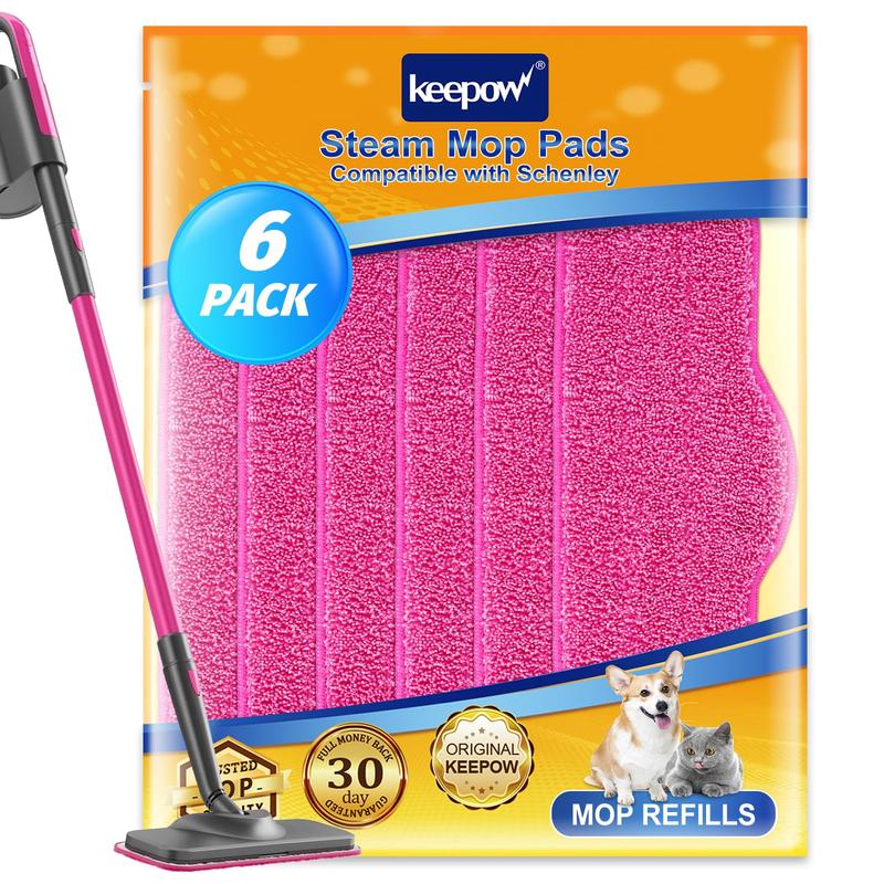 KEEPOW Microfiber Steam Mop Pads Compatible with Schenley Steam Mop Cleaner, Washable and Reusable Replacement Mop Pads Accessories