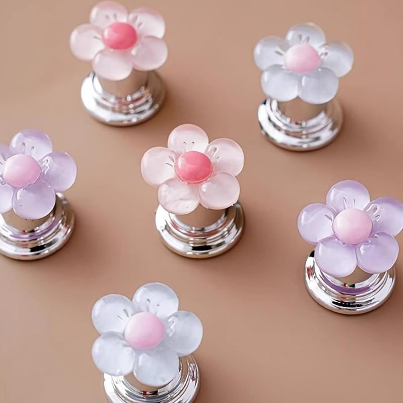 Flower Design Toilet Flush Knob, Easy To Press Fashionable Bathroom Accessories, Elegant Touch Long Spike Design Toilet Flush Button