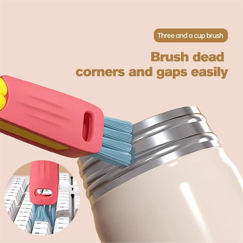 3 in 1 Cup Lid Cleaning Brush, 3 6 Counts Bottle Lid Cleaner Brush, Portable Cleaning Tools for Tiny Bottle Nursing Bottle Cup Lids