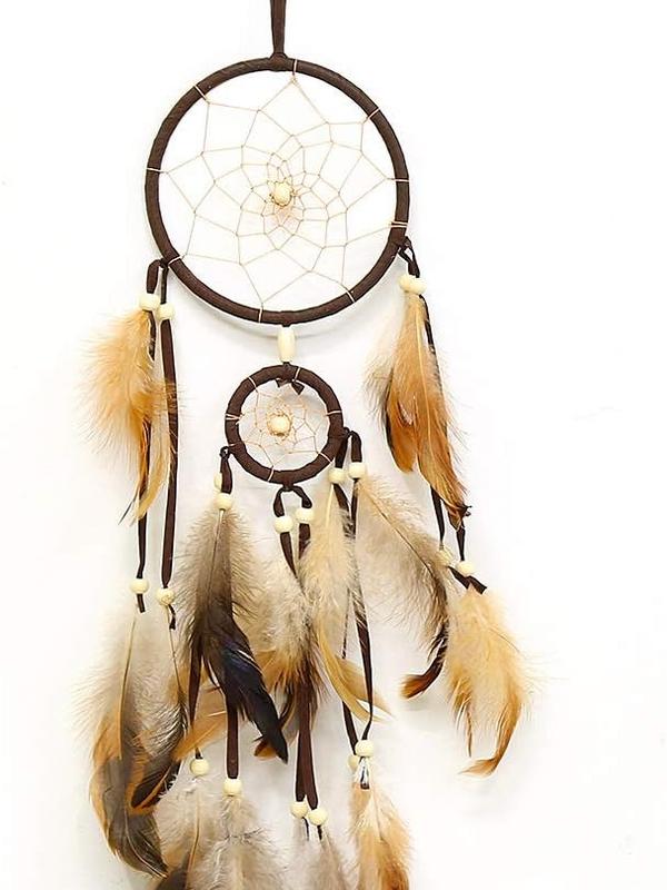 Feather Dream Catcher Handmade Native American Dream Catchers Bohe Wall Cotton Decor Decoration Hanging Wooden Ornament Hangable