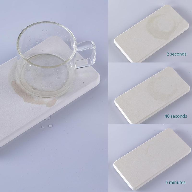 Set of 4 Water Absorbent Diatomite Tray, Diatomaceous Earth Kitchen Soap Dish, Hand Soap Holder, Water Absorbing Stone Used for Plants & Toiletries in The Modern Home