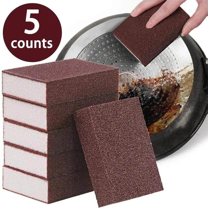 Nano Sponge Magic Eraser, 5 Counts Carborundum Removing Rust Cleaning Sponge, Kitchen Pot Dish Rust Removal Emery Clean Rub for Home Dining Room Barbecue