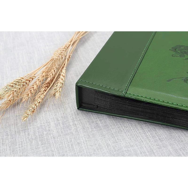 Photo Album 4x6 300 Photos, Extra Large Capacity Leather Cover Wedding Family Photo Albums Holds 300 Horizontal 4x6 Photos(Dark Green)