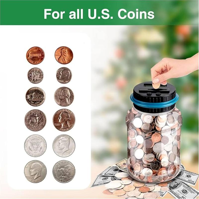 Large Piggy Banks,Money saving challenge,educational toys.   Capacity CoinCounter Machine with LCD Counter,Change Jars for Saving for BoysGirls,Designed for All US Coins,Thanksgiving, Christmasgifts。Christmas gift