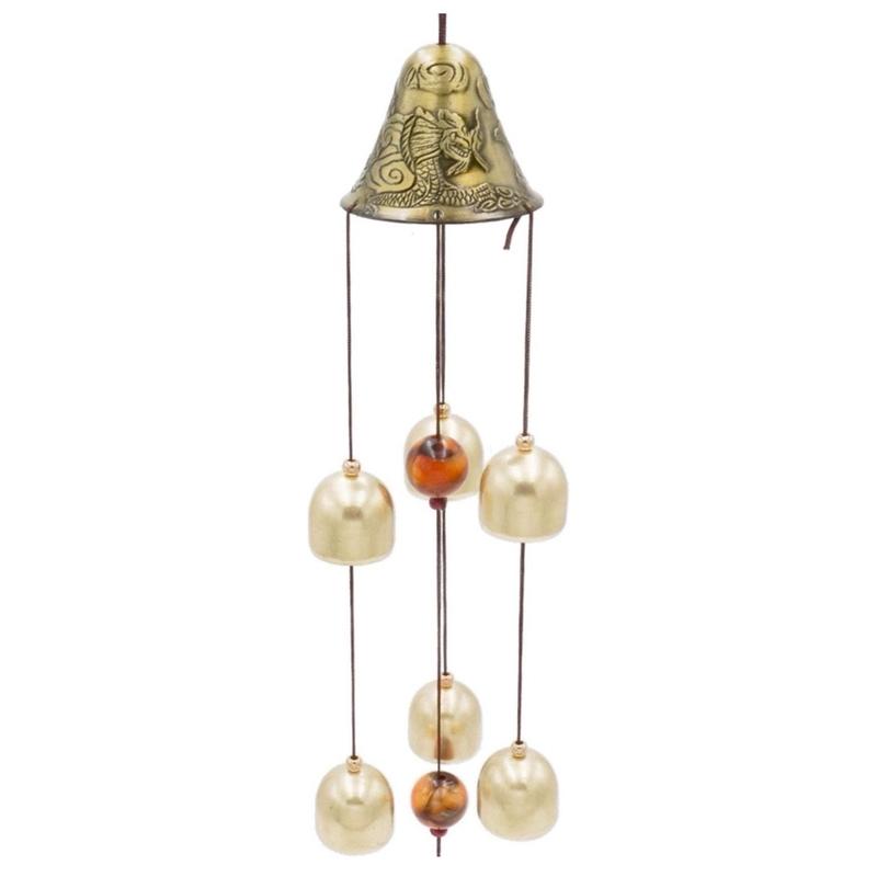 Lucky Wind Chimes Feng Shui Bell for Good Luck Home Garden Patio Hanging Decoration Gift (6 Bells)