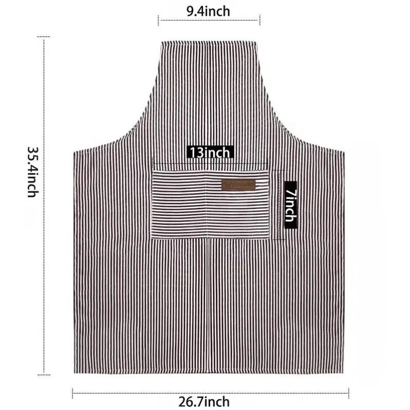 New Arrival Kitchen Custom Logo Adjustable Cooking Apron Chef Apron with 2 Pockets for Men and Women