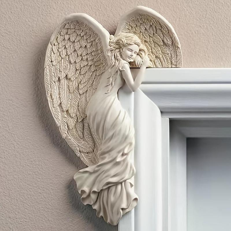 Door Frame Decoration, 1 Count Salvation Angel Door Frame Resin Ornament, Awakening Angel Wings Hanging Ornaments, Room Decor, Gifts for Friends, Summer Gift Ideas