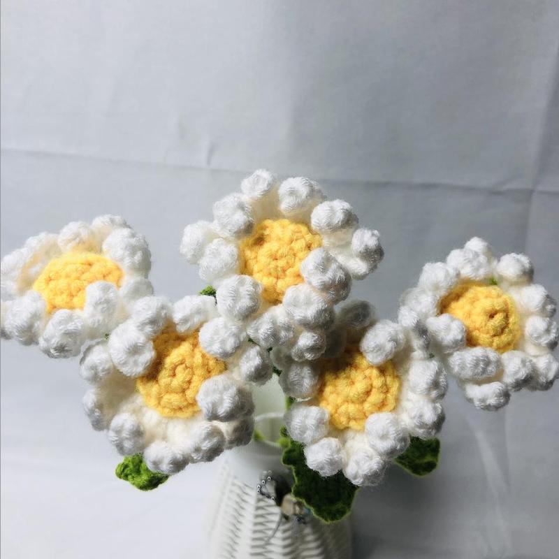 Crochet Daisy Flower, 1 5 10pcs Handmade Knitting Flower, Artificial Flower for Home Decor, Party Decoration, Gift for Friend & Family