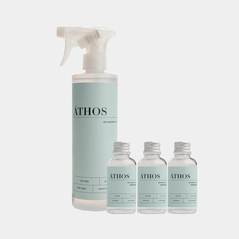 ÁTHOS Bathroom Bundles: Choose Peppermint or Tea Tree – 1 Cleaner + 3 Concentrates for Ultimate Freshness & Cleanliness