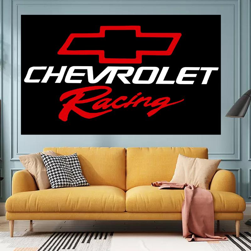 Chevrolet Racing Chevy Flag 3x5ft Banner Chevrolet for Room College Dorm Bedroom Wall Tapestry Decor Garage - Brass Grommets