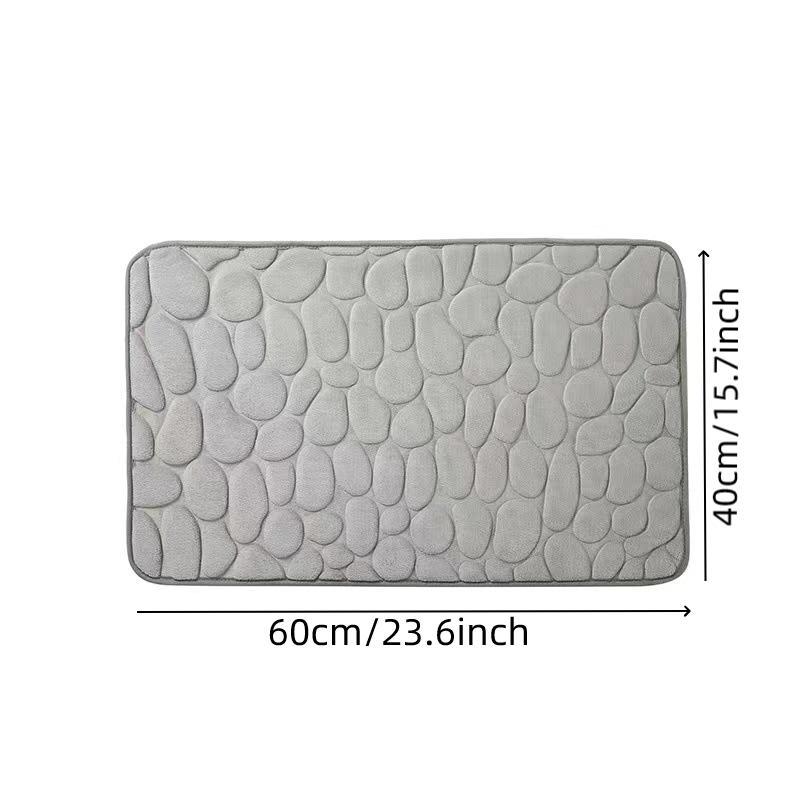 Cobblestone Embossed Rectangle Bath Mat, Soft Absorbent Bathroom Mat, Bathroom Accessories, Home Supplies, Bathroom Decor