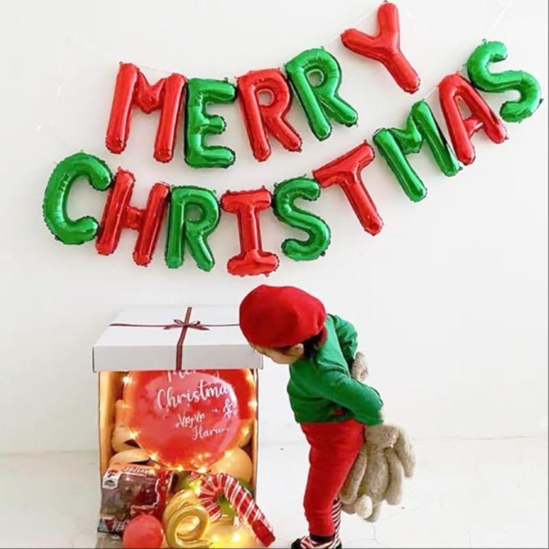 Merry Christmas Balloon Banner Kit, 14pcs set Balloon Garland Arch Kit, Holiday Party Decoration Supplies for Home Party