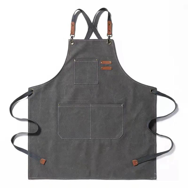 Canvas Apron, 1 Count Waterproof Work Apron with Pocket, Durable Apron for Kitchen, Cooking, Baking, Barbecue, Outdoor Camping