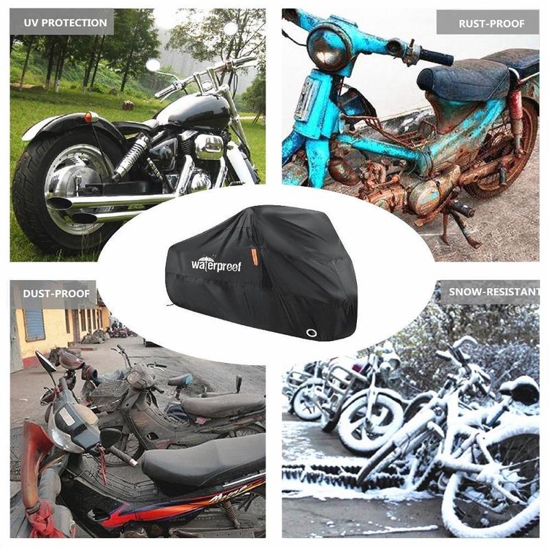 Heavy-Duty Motorcycle Cover, Waterproof & UV Protect Motorcycle Cover with Lock Holes, Tear-resistant Motorcycle Clothing for Outdoor Storage & Protect