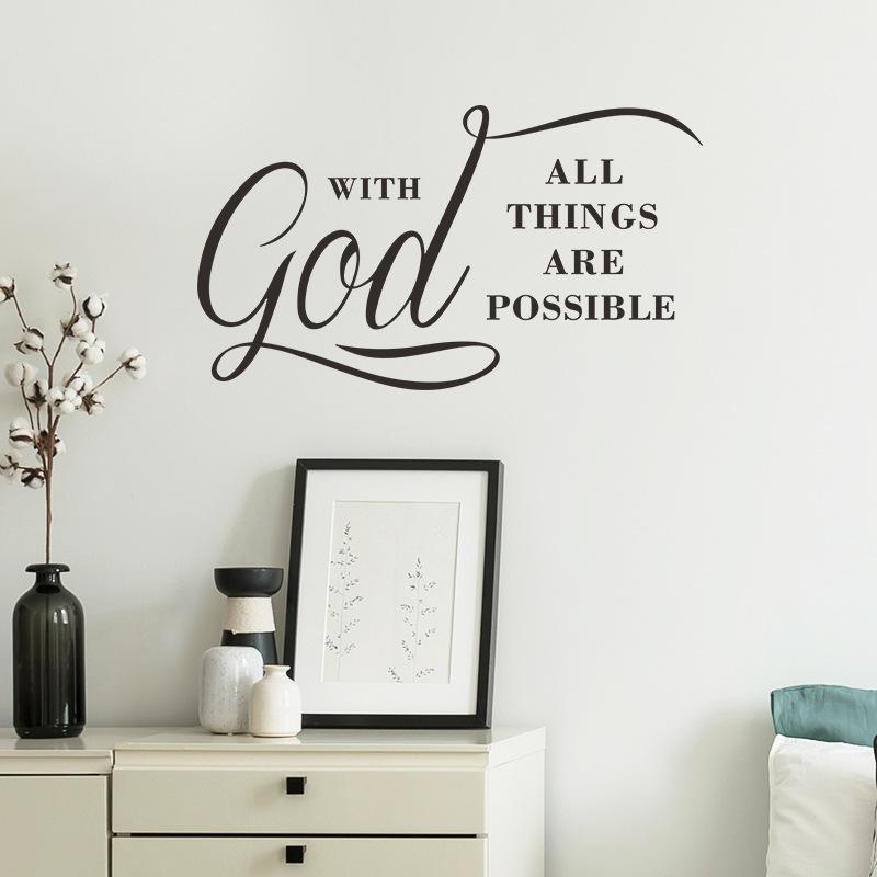 Slogan Pattern Wall Sticker, 1 Count Creative Waterproof Wall Decal, Decorative Sticker for Home Living Room & Bedroom & Kitchen