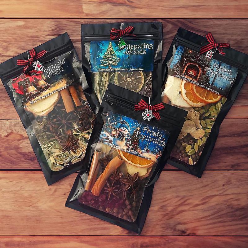 Holiday Simmer Pot Kits - Stovetop Potpourri - Simmering Potpourri - Christmas Simmer Pot - Autumn - Fall - Winter - Yule - Gift