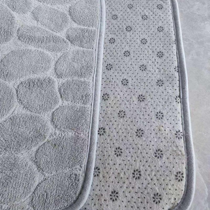 Cobblestone Embossed Rectangle Bath Mat, Soft Absorbent Bathroom Mat, Bathroom Accessories, Home Supplies, Bathroom Decor