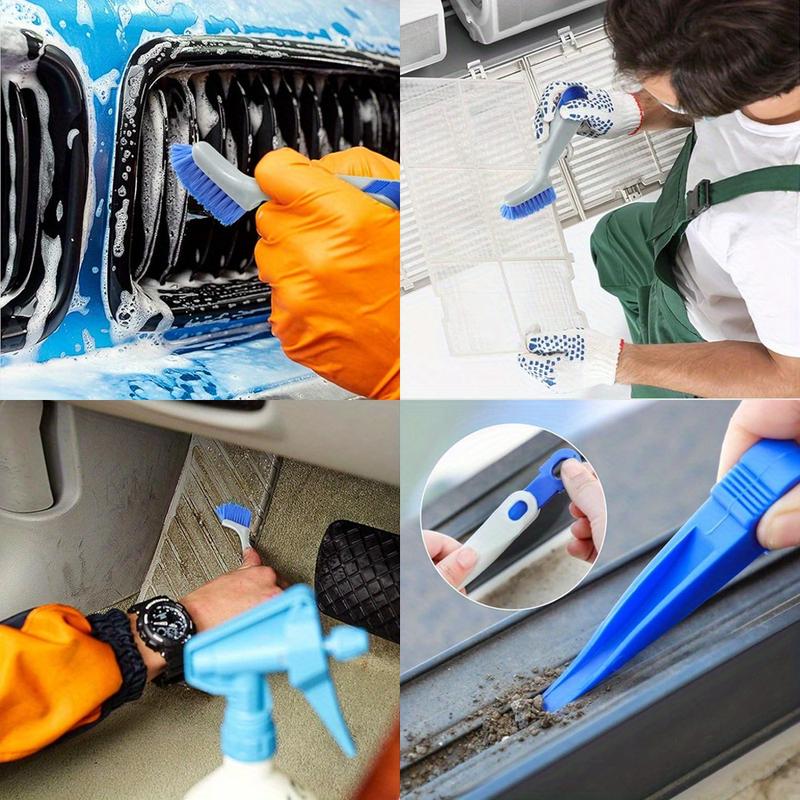 4Pcs Cleaning Brush Set Small Scrub Brush for Cleaning Sink Scrub Brush with Handle Bathroom Kitchen Edge Corner Grout Cleaning Brushes Household Window Track Cleaning Brush