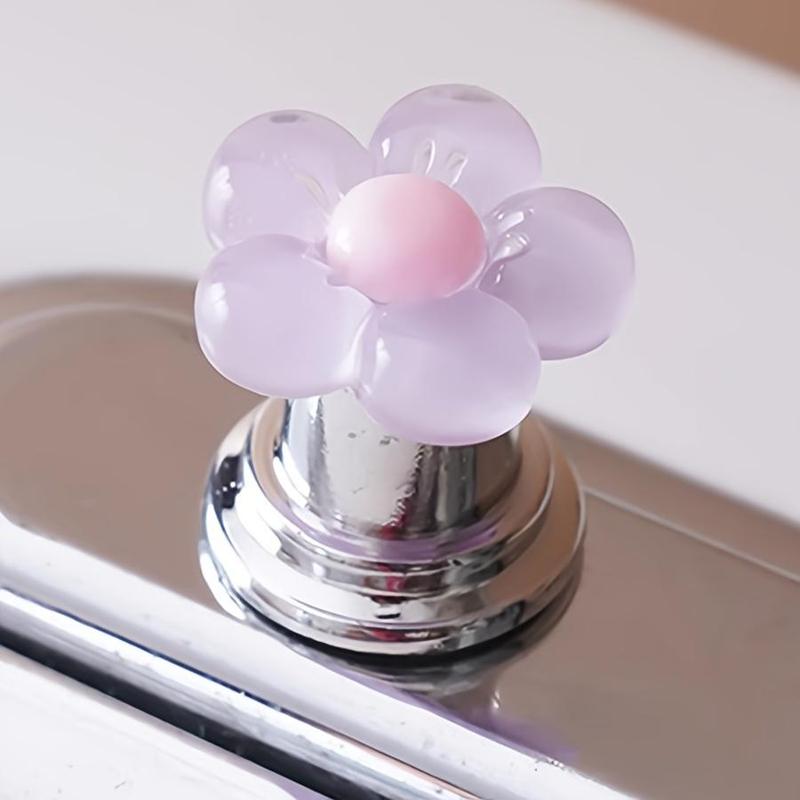 Flower Design Toilet Flush Knob, Easy To Press Fashionable Bathroom Accessories, Elegant Touch Long Spike Design Toilet Flush Button