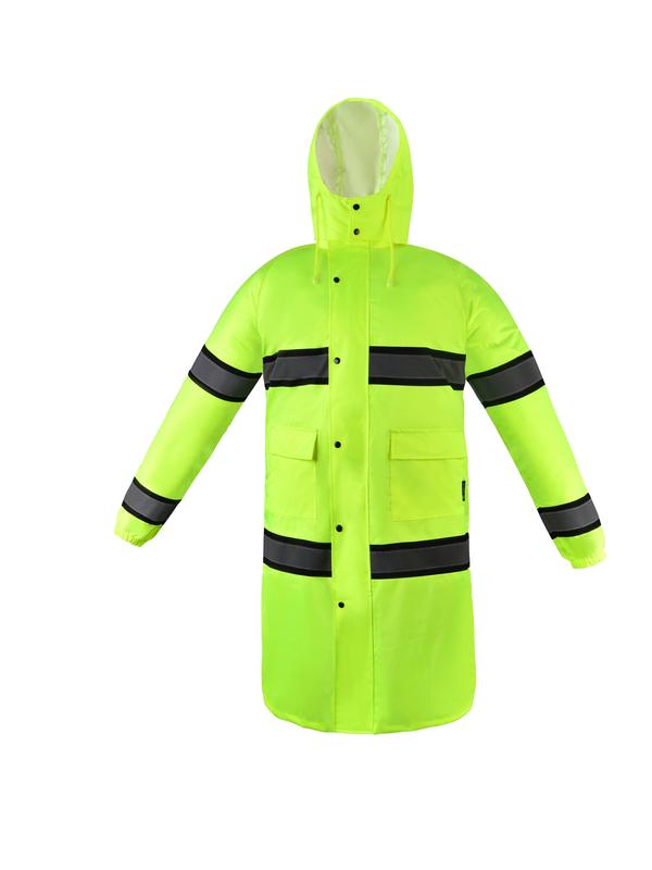 Safety Rain-Coat, Rain-Wear Rain Trench Coat Yellow