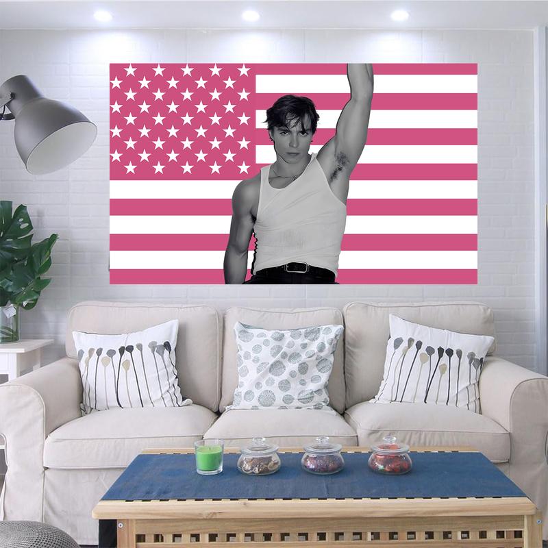 Nicholas Chavez Pink American Tapestry Flag  3x5ft Feet Funny Meme Tapestry DecorPrintLyle Menendez,Monsters，Rafe Cameron  PinkFlag