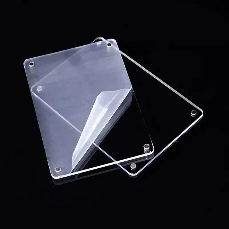 Popular transparent magnetic crystal photo frame Decor Light Glass Plastic Room Sheets