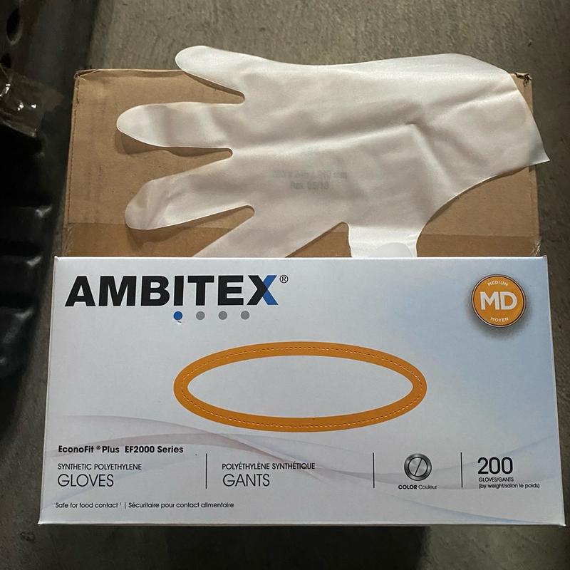 500pcs Ambitex Disposable Household Clear Poly TPE Gloves 500pcs per box Size M L XL Hand