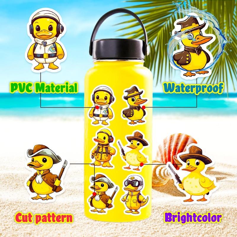 Cute Cartoon Duck Sticker (100pcs), Waterproof Self Adhesive Decor Sticker for Gift Greeting Card Water Bottle Laptop Phone Case Scrapbook