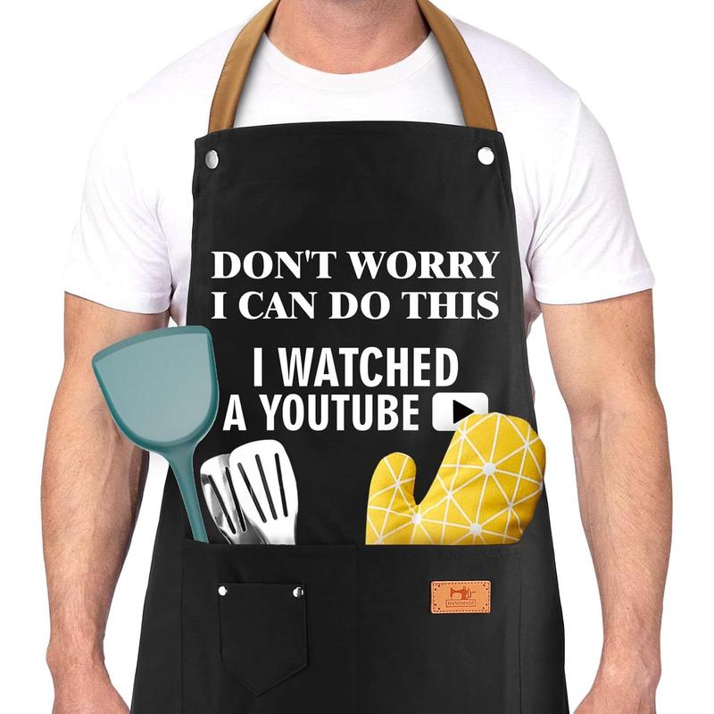 Birthday Gifts for Men, Gifts for Husband from Wife, Gifts for Boyfriend Dad, Grilling Aprons with Adjustable  Strap, Chef Cooking Apron Gifts for Father's Day, Gifts for Women Mom, Christmas