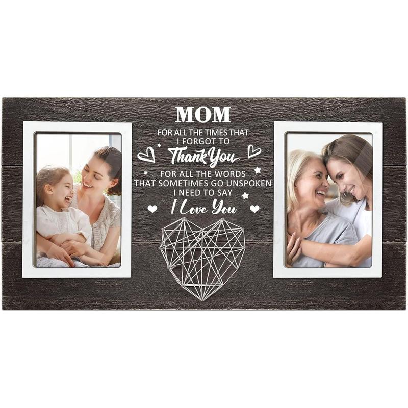 Mothers Day Mom Gifts from Daughter, Gifts for Mom from Son, Mom Picture Frame Great Mom Gift from Daughter Son on Mother's Day, Mom Birthday Gifts Holds 2 4x6 Inches Photos