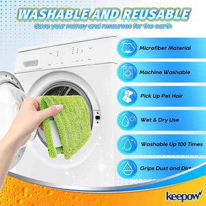 KEEPOW 5701M Reusable Mop Pads for All 10-12 Inch Flat Mop 6 Pcs