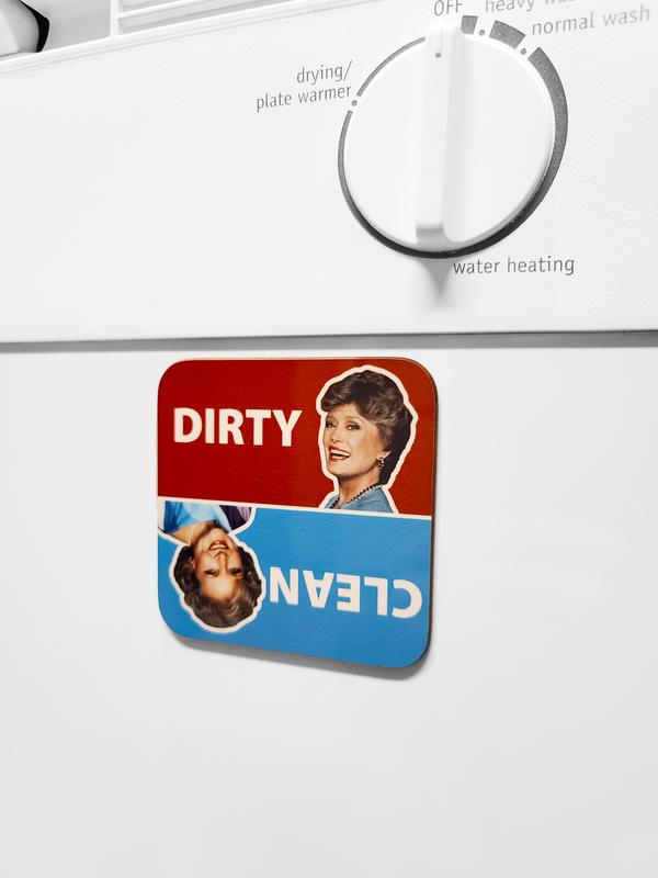 Golden Girls Clean Dirty Dishwasher Magnet, Funny Clean Dirty Dishwasher Magnet, Housewarming Gift, House Gift Idea Betty White Rose Blanche, Dorothy Sophia Golden Girls, Golden Gifts Fan Gift Ideas, Funny Blanche Dirty Rose Clean Dishwasher Magnet