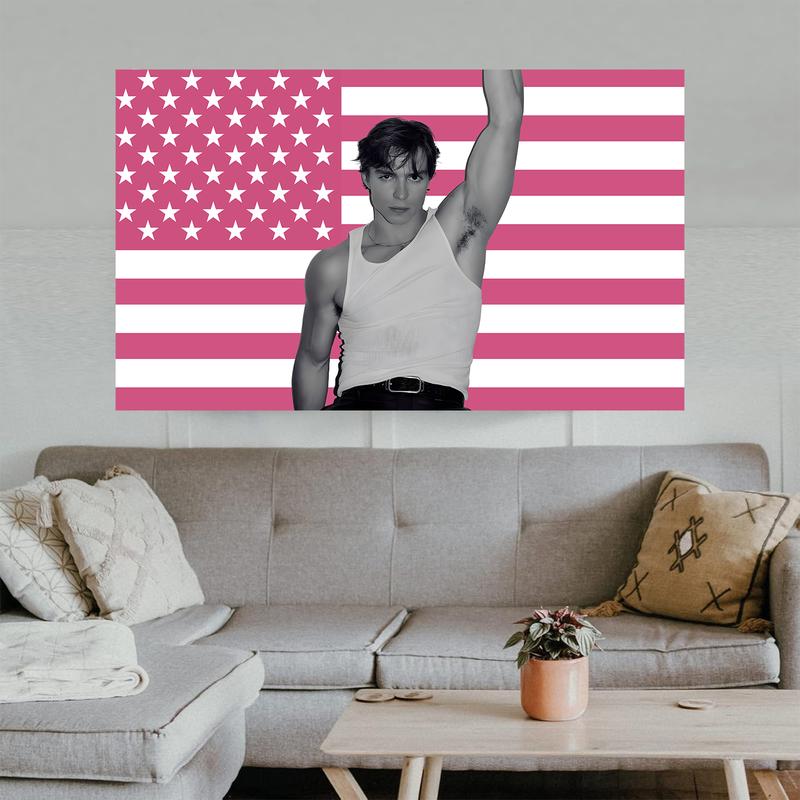 Nicholas Chavez Pink American Tapestry Flag  3x5ft Feet Funny Meme Tapestry DecorPrintLyle Menendez,Monsters，Rafe Cameron  PinkFlag