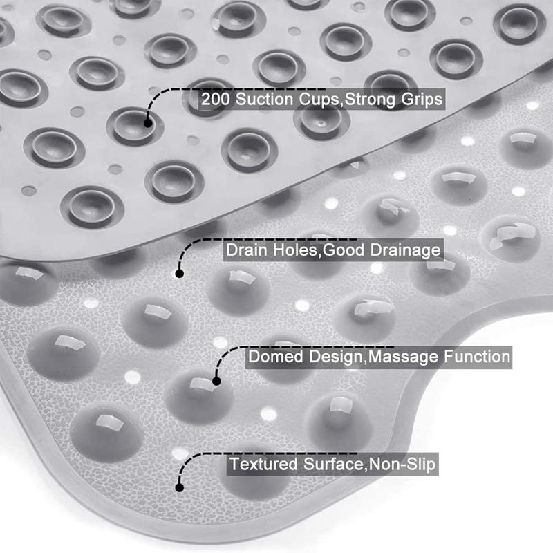 Anti slip extra long bathtub and shower mat 39