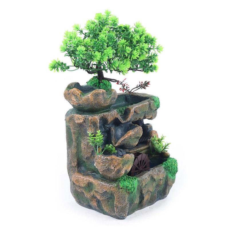 Mini Rockery Fountain Waterfall Feng Shui Desktop Water Sound Indoor Desk Decor