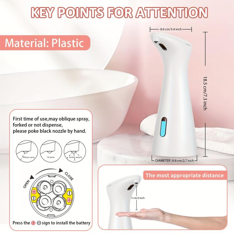 Automatic Soap Dispenser, 1 Count Reusable Automatic Dishwashing Detergent & Hand Sanitizer Dispenser, Suitable for Schools, Bathrooms, Kitchens, Public Places